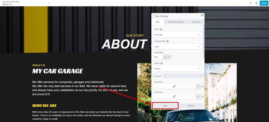 Rows - How to Edit, Move, Duplicate & Delete 2 About Us My Car Garage 1 1 1024X465 1