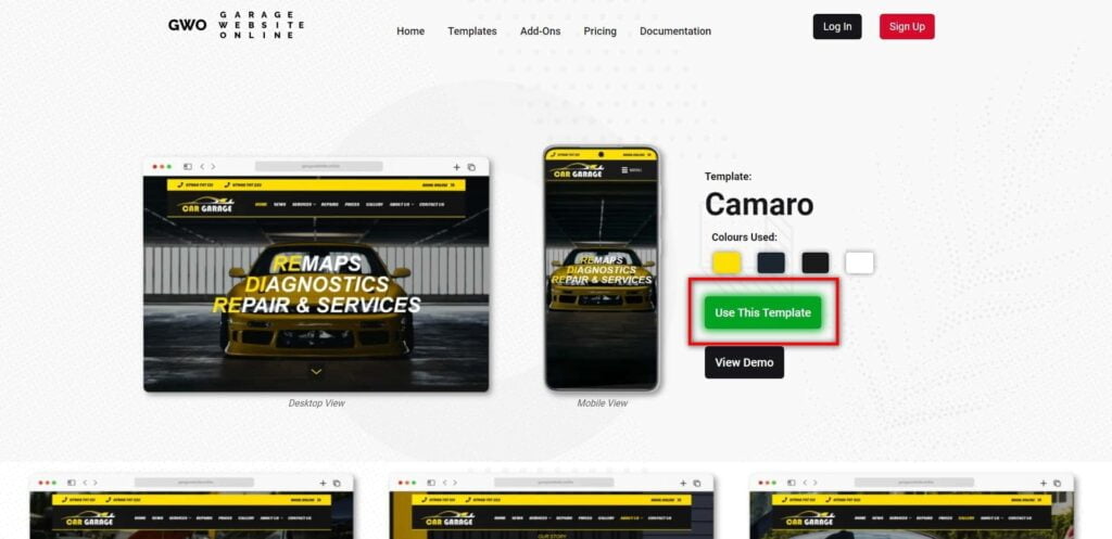 Signing Up for a Garage Website Online Account 1 Camaro – Garage Website Online 1024X497 1