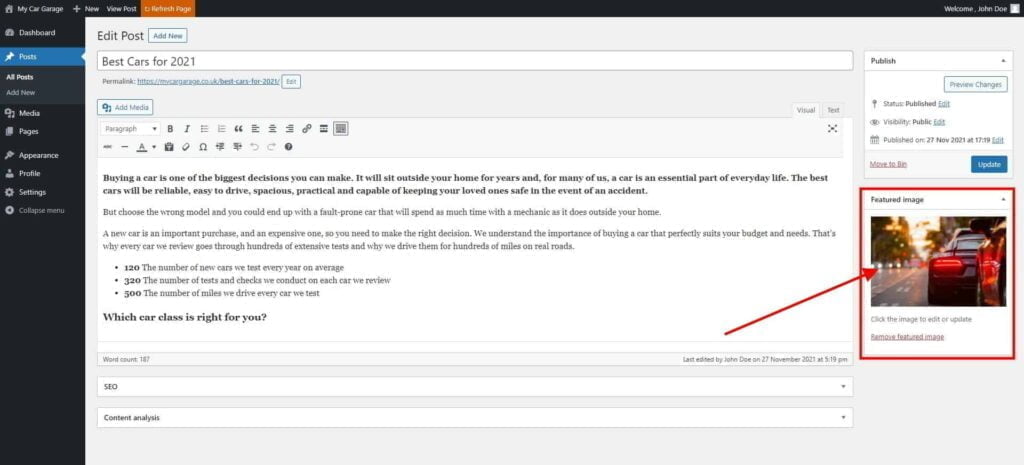 Edit Post ‹ My Car Garage — Wordpress 1024X465 1