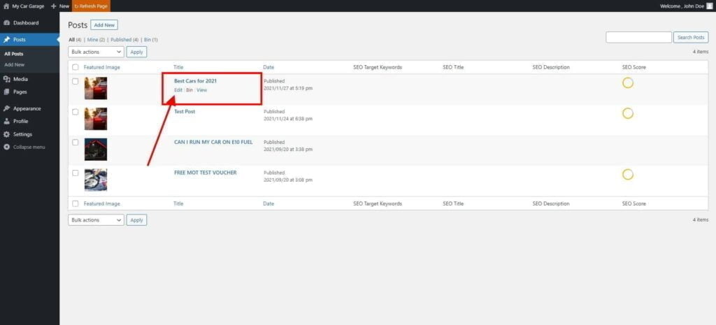 Posts ‹ My Car Garage — Wordpress 4 1024X465 1