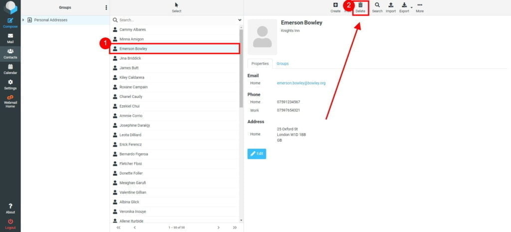 Delete Contact 3 Roundcube Webmail Contacts 11 1024X465 1