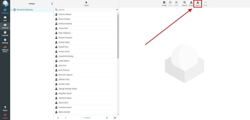 Exporting Contacts From Email Address Book 3 Roundcube Webmail Contacts 21 1024X495 1