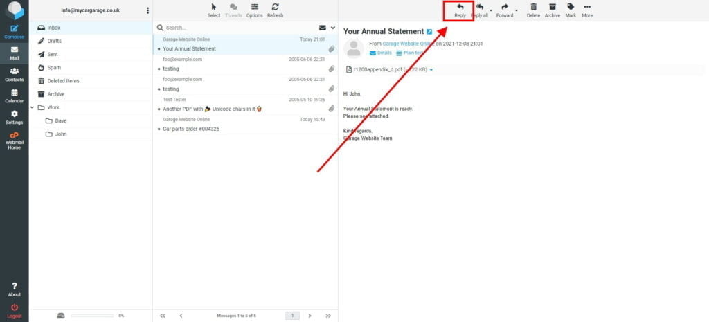 How to Reply to a Message 4 Roundcube Webmail Inbox 11 1024X465 1