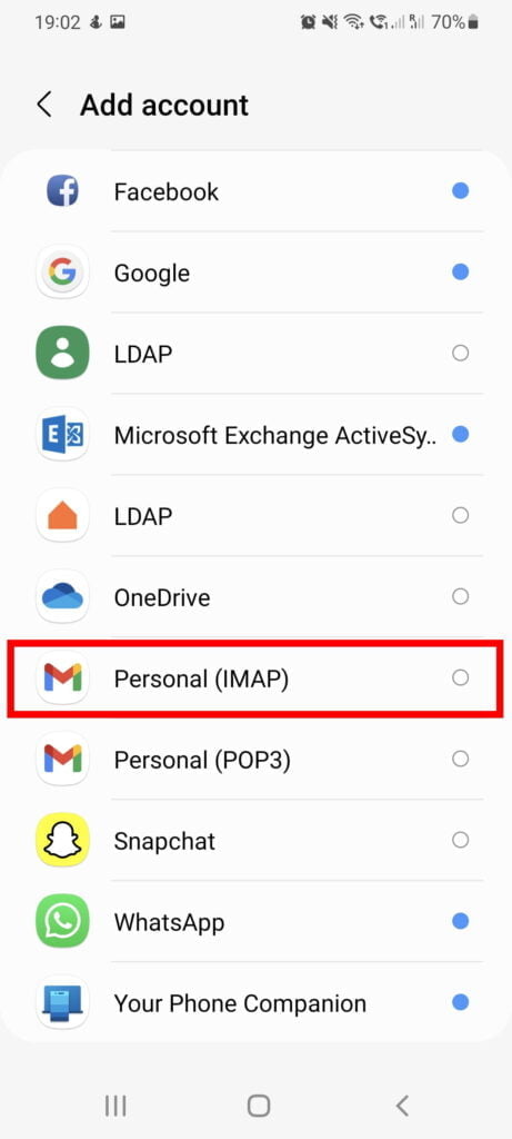 How to set up email on Android 5 Screenshot 20211208 190212 Settings 461X1024 1