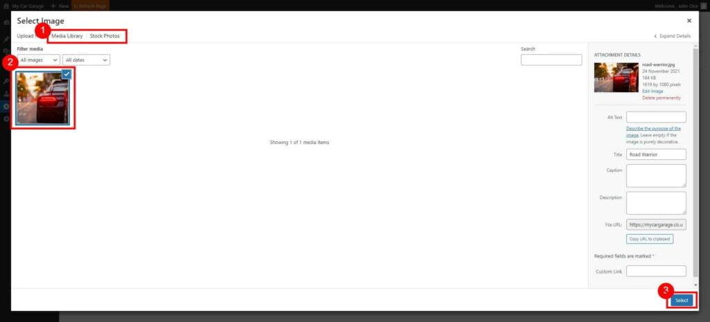 Settings ‹ My Car Garage — Wordpress 2 1024X465 2