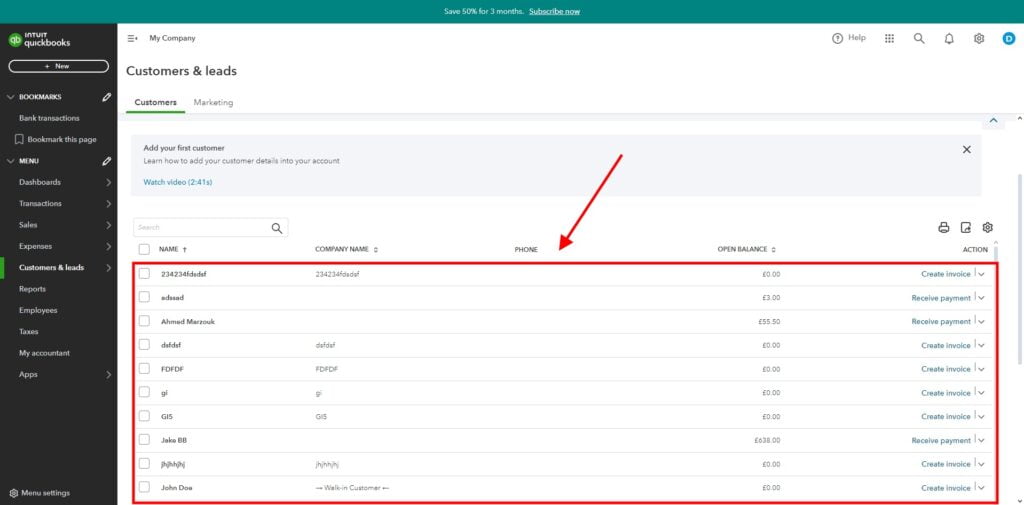 Garage Invoice Reports Export Customers Quickbooks9