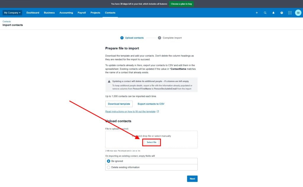 Garage Invoice Reports Export Customers Xero5