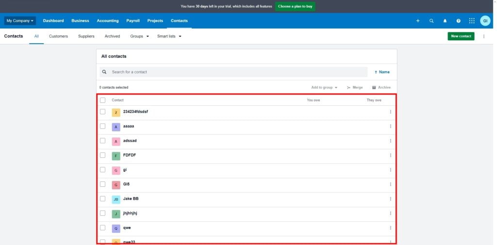 Garage Invoice Reports Export Customers Xero8